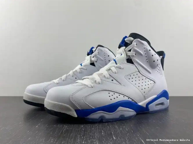 Official Maikesneakers 384664-107 (2014) Jordan Blue Air Retro 6 Sport 0402